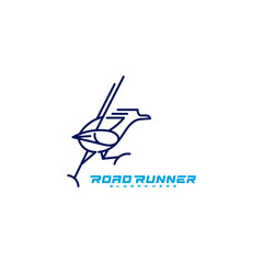 Roadrunner bird logo vector illustration design template