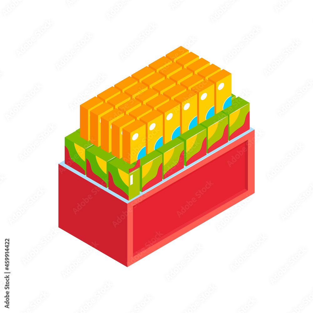 Poster isometric supermarket display icon