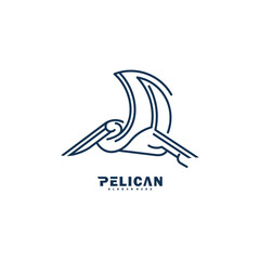Pelican bird logo vector illustration design abstract. premium logo template