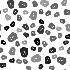 Black Ghost icon isolated seamless pattern on white background. Happy Halloween party. Vector
