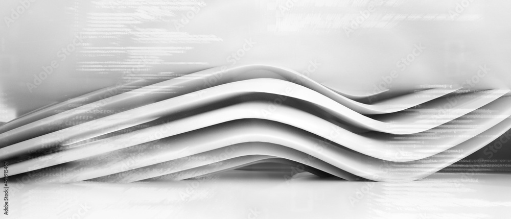 Poster modern interior design architecture background with data - 3d rendering