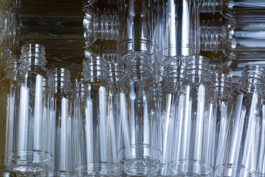 recycled plastic bottles,Plenty of plastic bottles on white background top view © banjongseal324