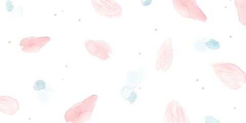 アルコールインクアートのバナー）桜と泡とグリッター　ナチュラル　花びら柄　筆　春　かわいい　白背景