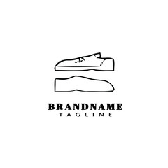 unique shoes cartoon logo icon design template black isolated vector