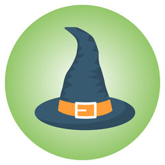 horned skullcap Concept, Witch Hat Vector Icon Design, Devil Sign, Halloween costumes Symbol on White background, dangerous monster stock illustartion