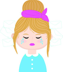 crying girl letters 
