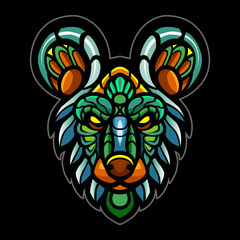 Hyena head zentangle arts. Vector illustration