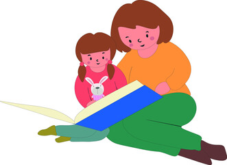 mother and child reading book