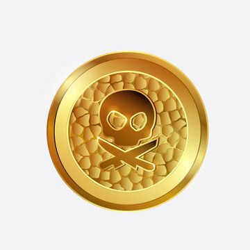 Gold Coin Pirate, Scull. Vector