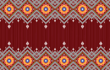 Ethnic ikat pattern. Aztec fabric carpet mandala ornament boho chevron textile decoration wallpaper. Tribal turkey African Indian traditional embroidery vector illustrations background.