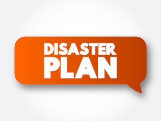 Disaster Plan text message bubble, concept background