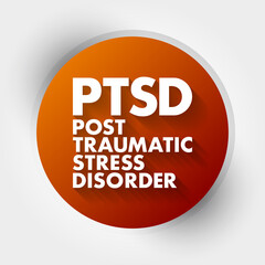 PTSD - Posttraumatic Stress Disorder acronym text, medical concept background