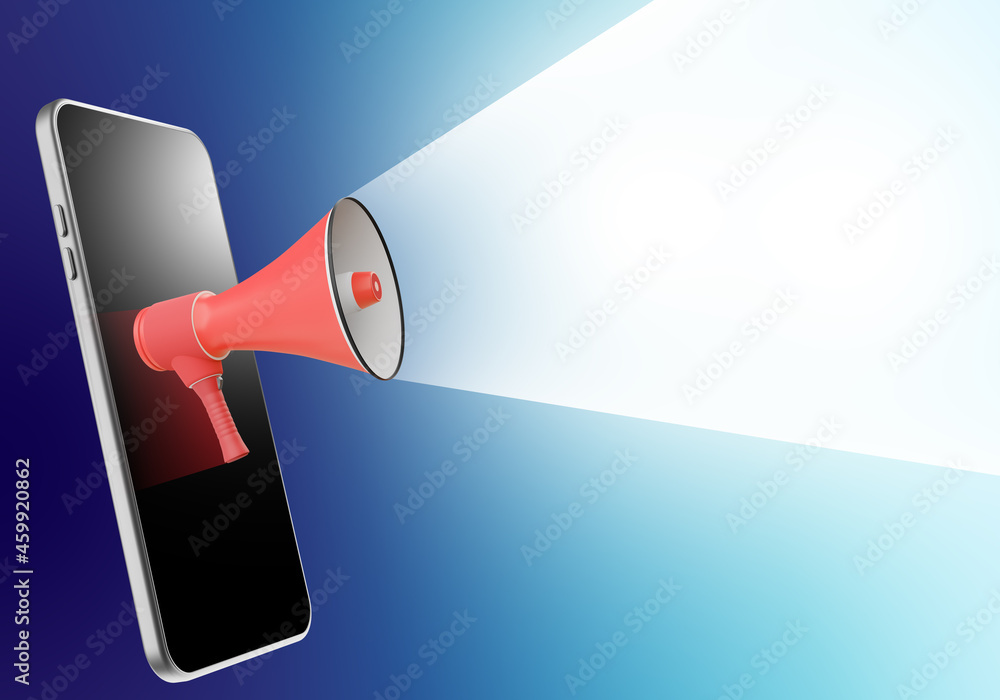 Poster advertising in apps concept. promotion of mobile applications. advertising in smartphone. phone with