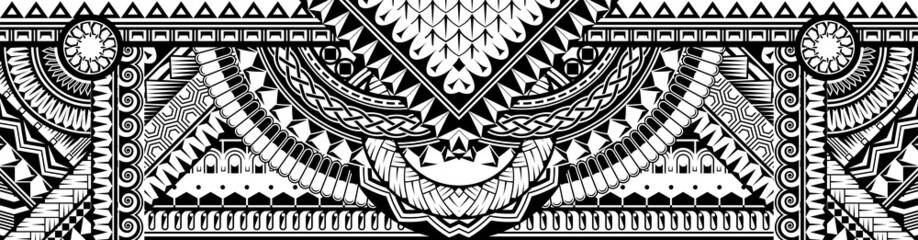 Abstract Polynesian ethnic pattern - obrazy, fototapety, plakaty