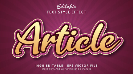Editable text effect, Article text on nicely color combination style