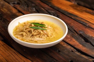 Traditional Chinese banquet dishes, stir fried dried bamboo shoots