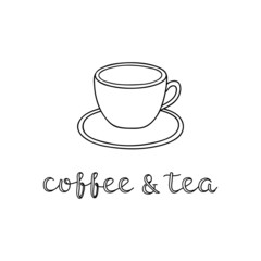 Lettering coffee and tea.