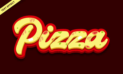 pizza food text effect design