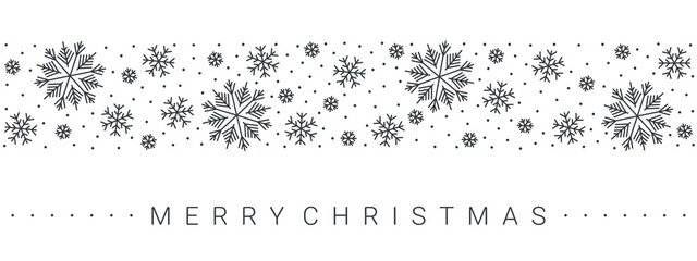 Fototapeta na wymiar White banner with snowflakes. Christmas background with inscription. Vector illustration