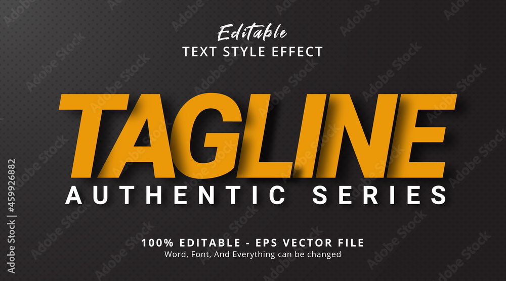 Poster editable text effect, tag line text on business style effect