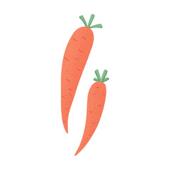 Vector carrot collection in cartoon style. Bright carrot vegetables isolated on white background.