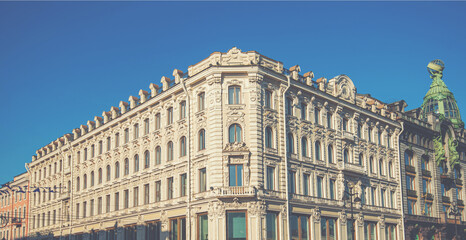 Obraz premium Historic buildings in St. Petersburg. Petersburg architecture. Petersburg museums. Russian cities. Travel inspiration.
