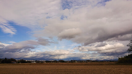 clouds over the field