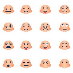 Fototapeta premium Illustration vector graphic cartoon character of baby face icons
