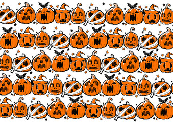 色々な表情のカボチャの壁紙