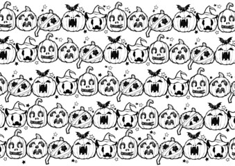 色々な表情のカボチャの壁紙