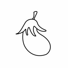 Eggplant vegetable line icon. Vector doodle.