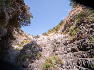 climbing to descend to Cala di Mezzanotte on the Path from Sapri to Maratea called Apprezzami...
