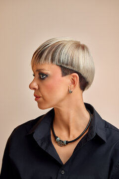 Girl With Trendy Asymmetrical Haircut