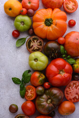 Assortment of different colorful tomatoes