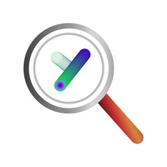 Y chromosome of people DNA for research in medicine and biology. Human genome element for books. Close-up of chromosome under magnifying glass for science and anatomy. Vector isolated illustration.