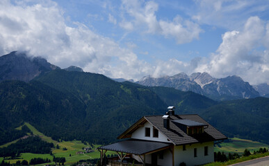 Fototapeta premium Mount Serla and the Fanes Alps seen from Dobbiaco