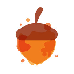 acorn nut flat icon