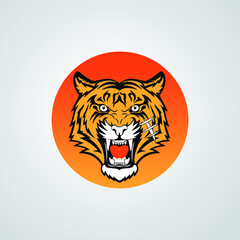 face tiger logo design vector illustration