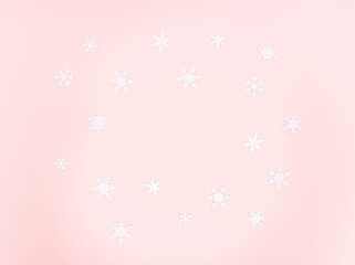 Christmas ornament with snowflakes on blue background.