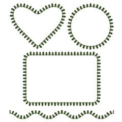 Seamless background of scribble drawings silhouettes green christmas trees