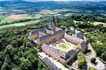 Aerial view of Banz Monastery, former Benedictine monastery, South German Baroque, near Bad...