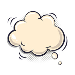Comics speech bubble for text. Empty dialog cloud. Pop art design.
