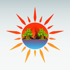 mountain logo. Simple vector logo in a modern style. Top of the mountain.