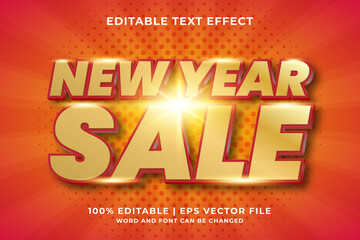 Editable text effect - New Year Sale template style premium vector