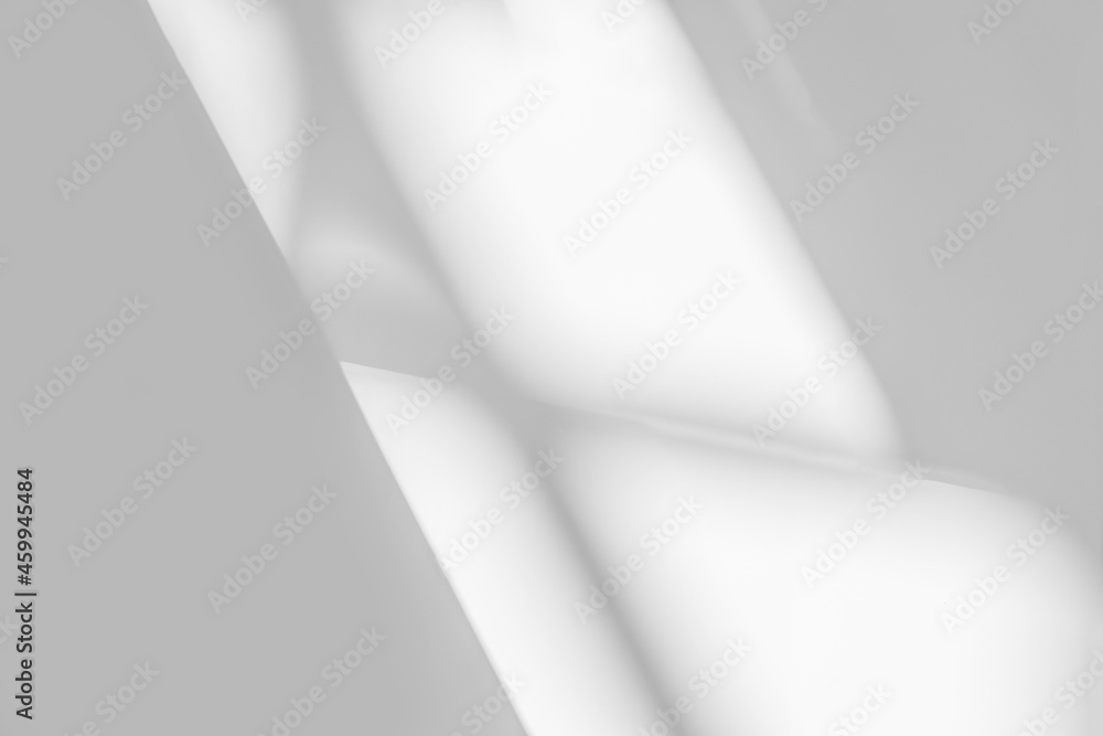 Poster gray window shadow and light blur abstract background on white wall, shadow overlay effect