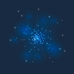 Fototapeta na wymiar Space background with bright stars. Vector galaxy illustration