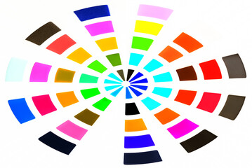 color palette samples in circle on white background