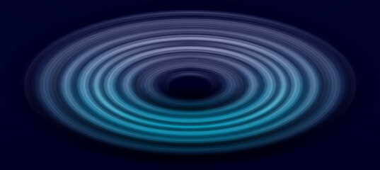 Abstract circle light trails in the blue background