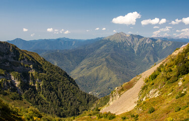 Caucasus mountains ridge in Sochi National Park 