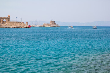 Fototapeta premium Agios Nikolaos fortress on Rhodes island, Greece